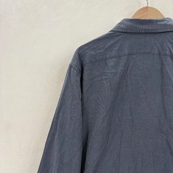 Proper Cloth Shirt Mens 3XL Blue Solid Long Sleeve Tencel Twill Button Up Casual - Picture 12 of 14